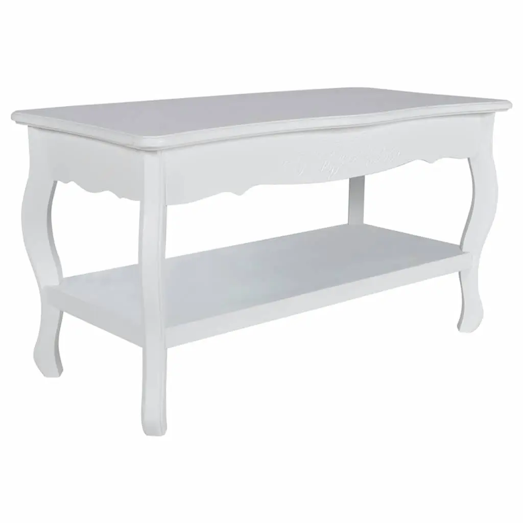 White Coffee Table with Open Shelves
