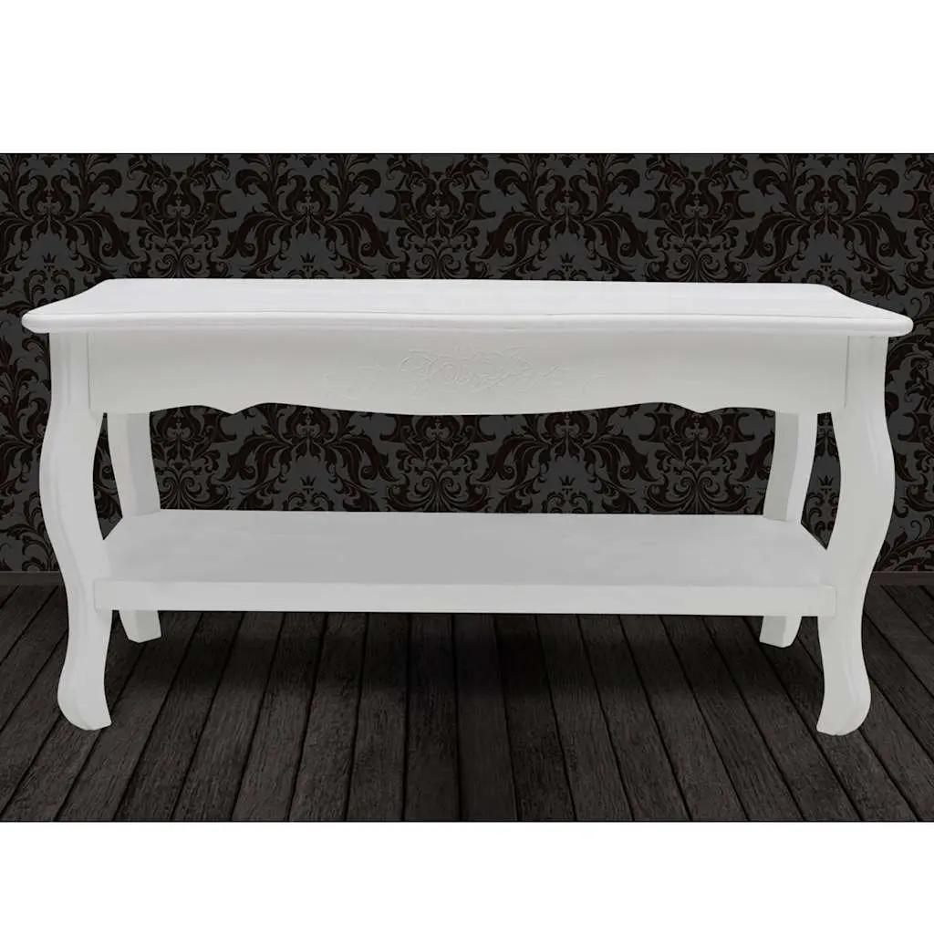 White Coffee Table with Open Shelves
