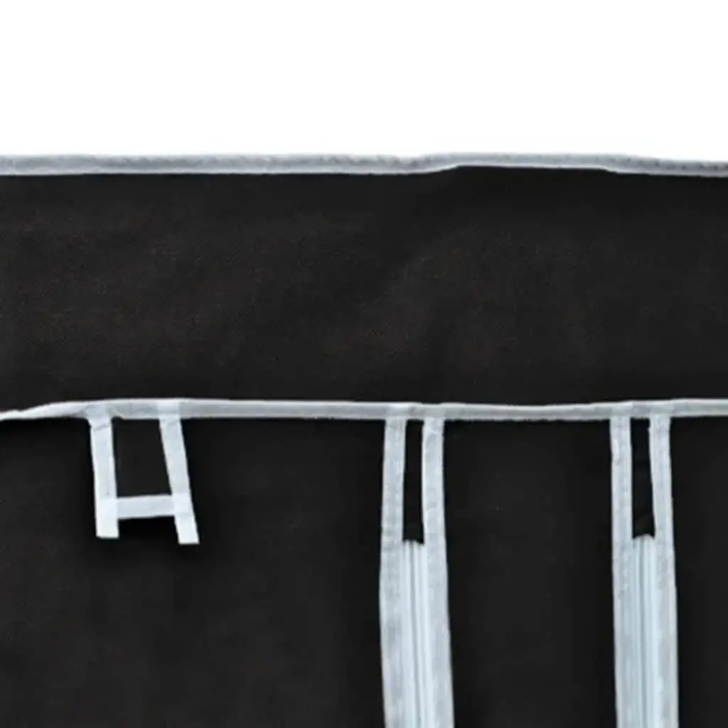 Folding Wardrobe Black Fabric Portable Storage Organizer 2 Piece