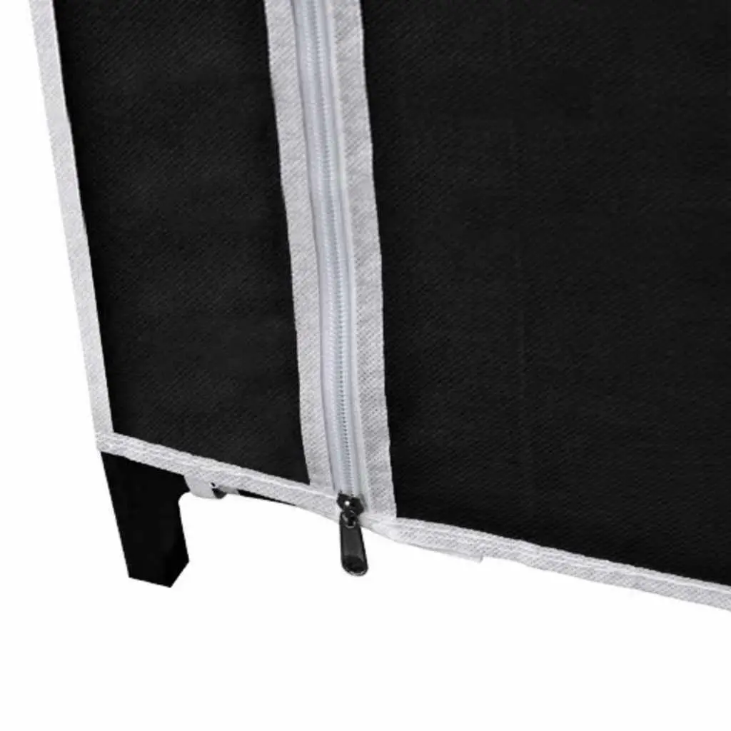 Folding Wardrobe Black Fabric Portable Storage Organizer 2 Piece