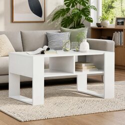 Elegant White Coffee Table with Storage