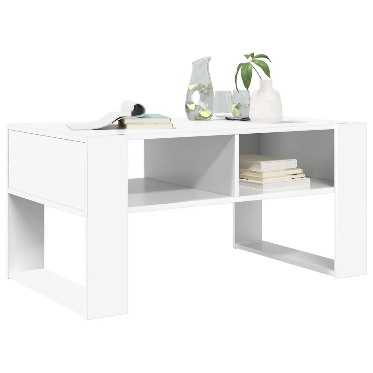 White Coffee Table with Storage