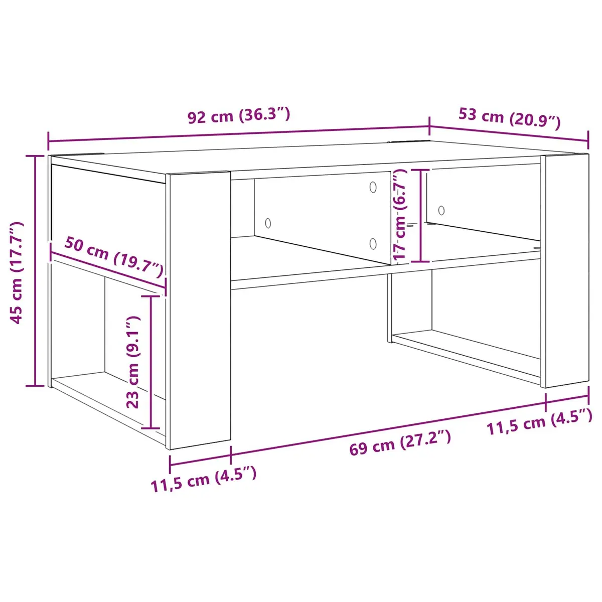 White Coffee Table with Storage