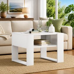 Stylish White Coffee Table with Storage for Living Rooms