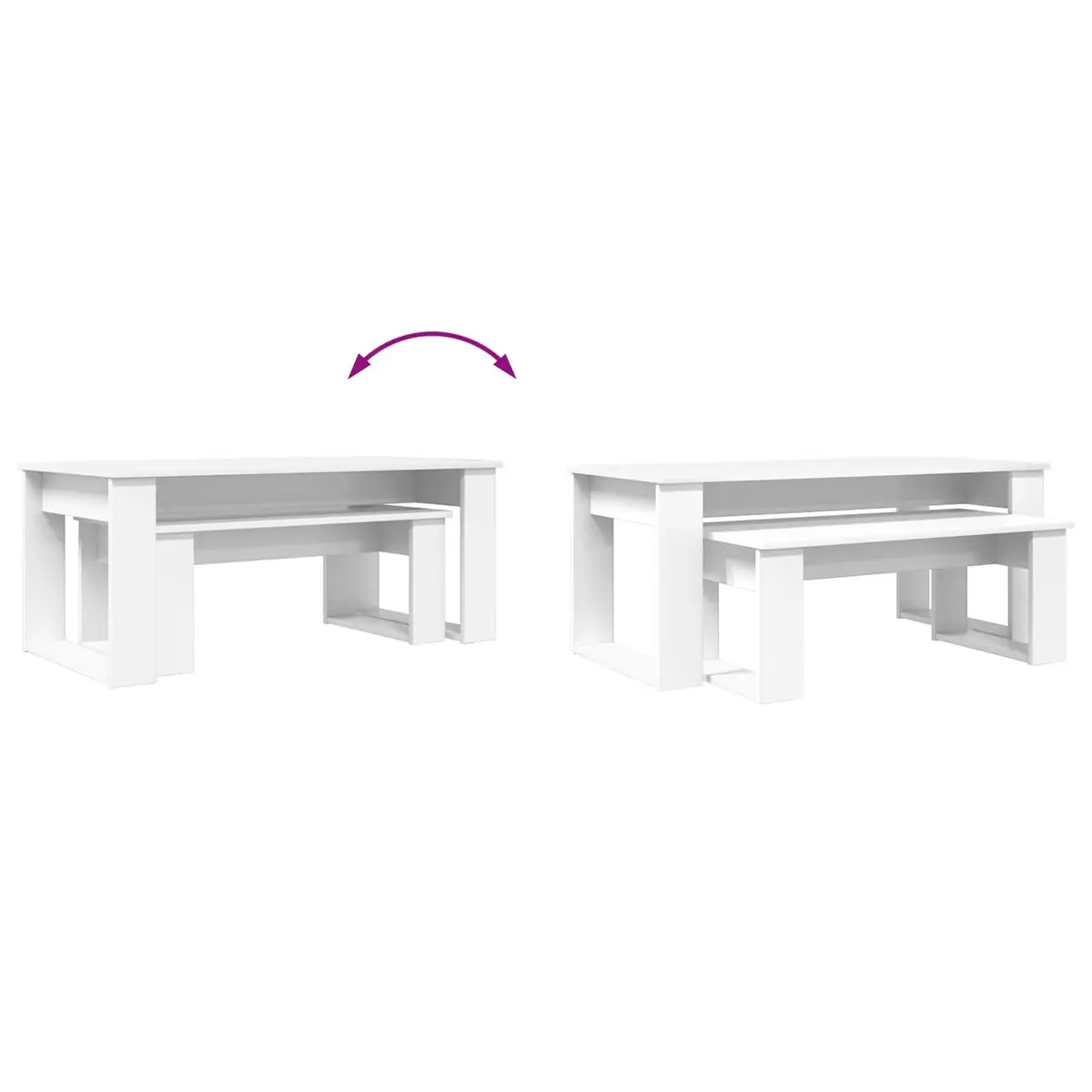 White Coffee Table Set for Living Spaces