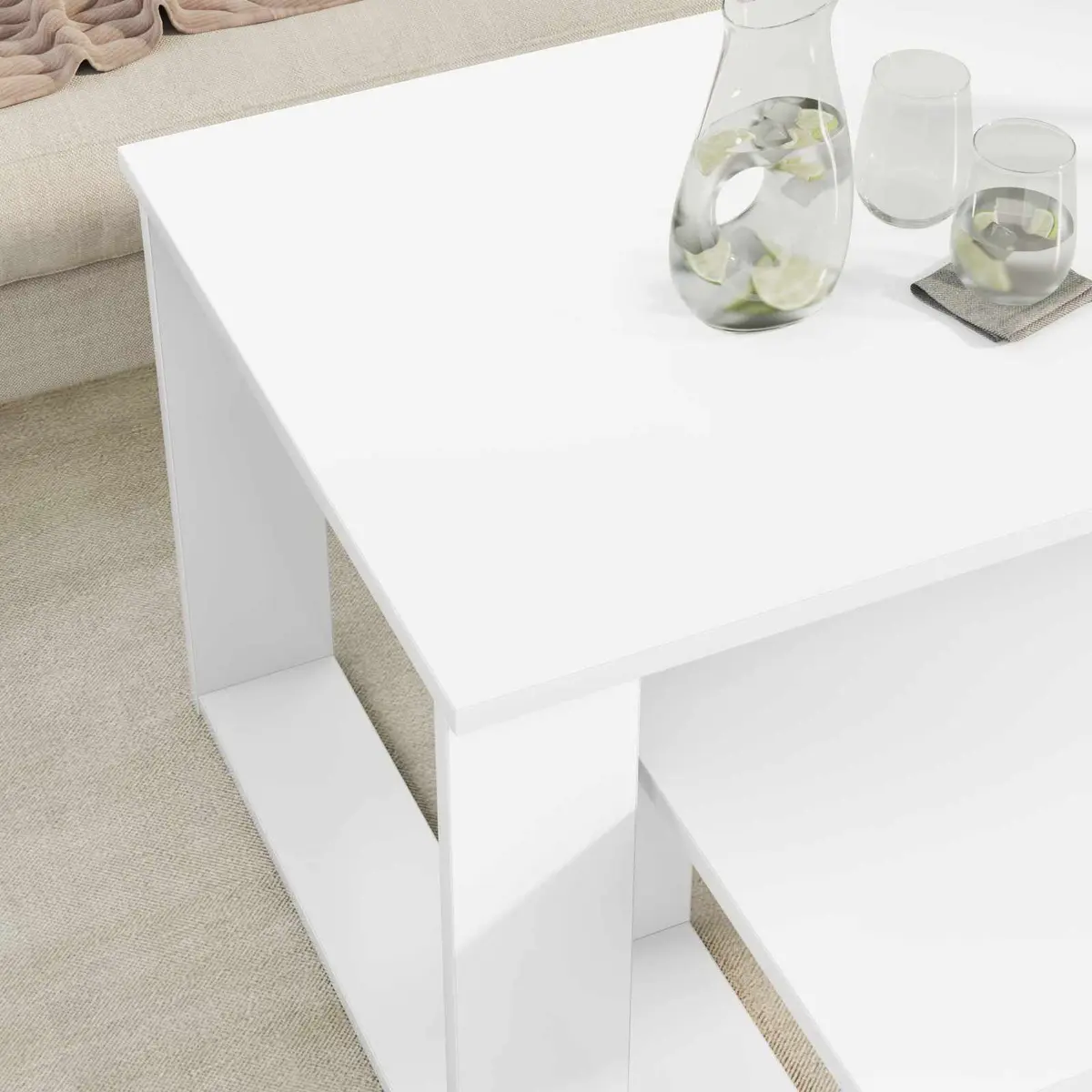 White Coffee Table Set for Living Spaces