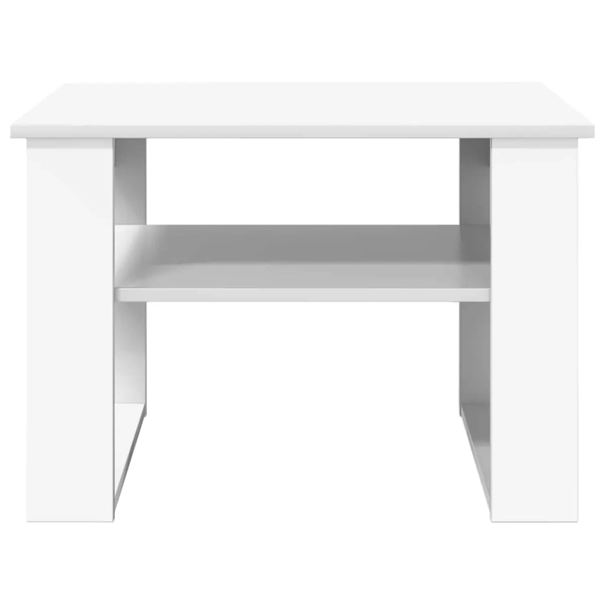 Coffee Table White Rectangular Modern Engineered Wood with Storage