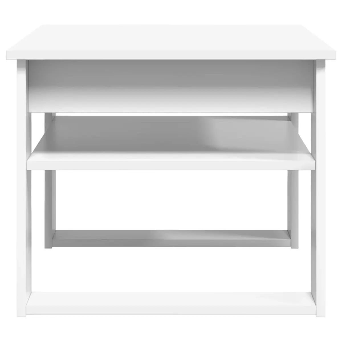 Coffee Table White Rectangular Modern Engineered Wood with Storage
