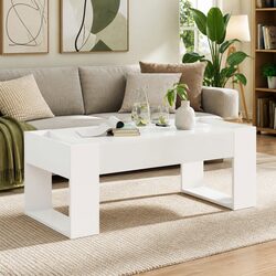 Rectangular White Coffee Table for Modern Living