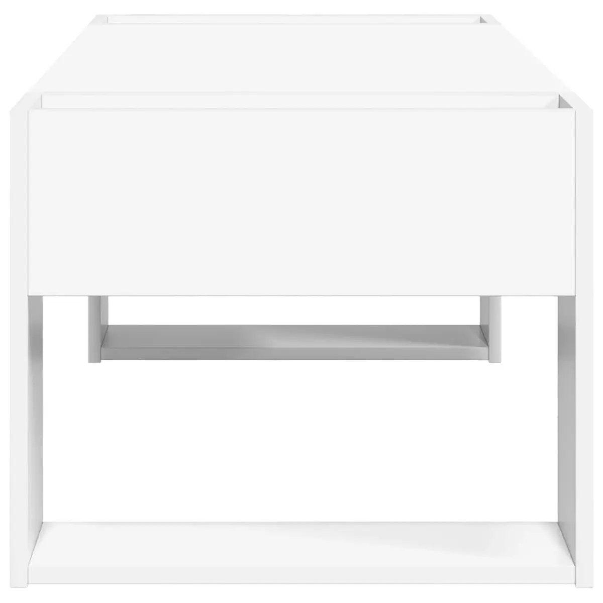 Coffee Table White Rectangular Modern Lounge Accent Table Engineered Wood 110cm