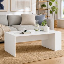 White Rectangular Coffee Table for Modern Living Rooms
