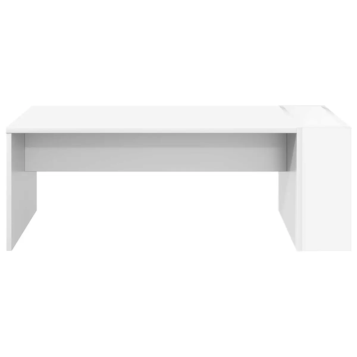 White Coffee Table Rectangular Modern Living Room Accent Furniture 95x50x34cm