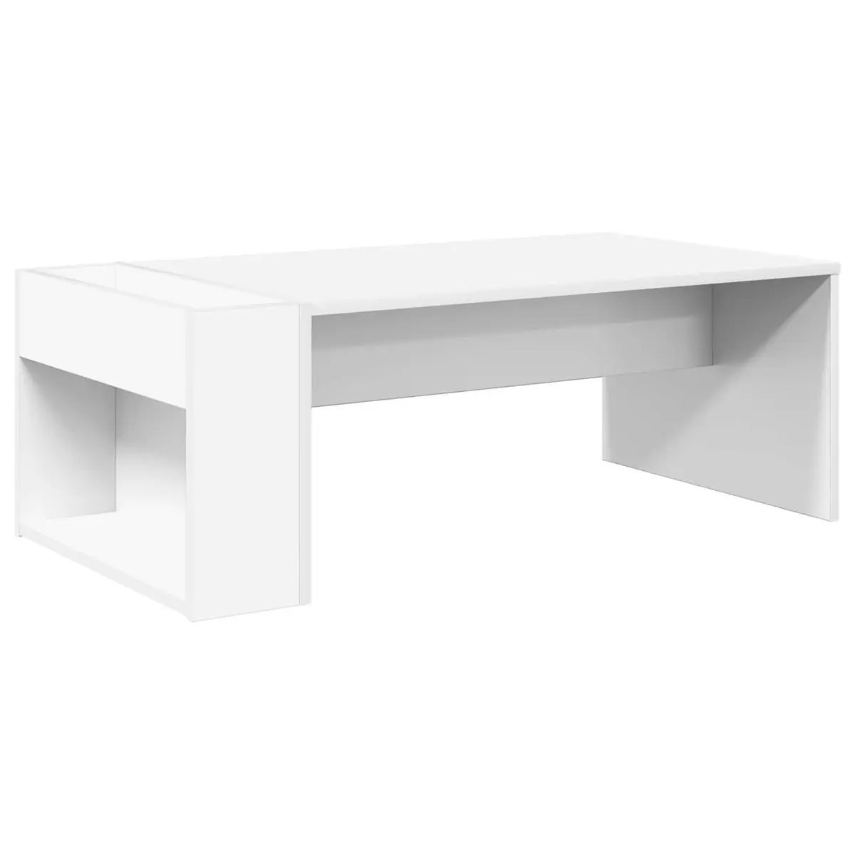 White Coffee Table Rectangular Modern Living Room Accent Furniture 95x50x34cm