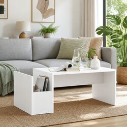 White Rectangular Coffee Table for Modern Living Rooms