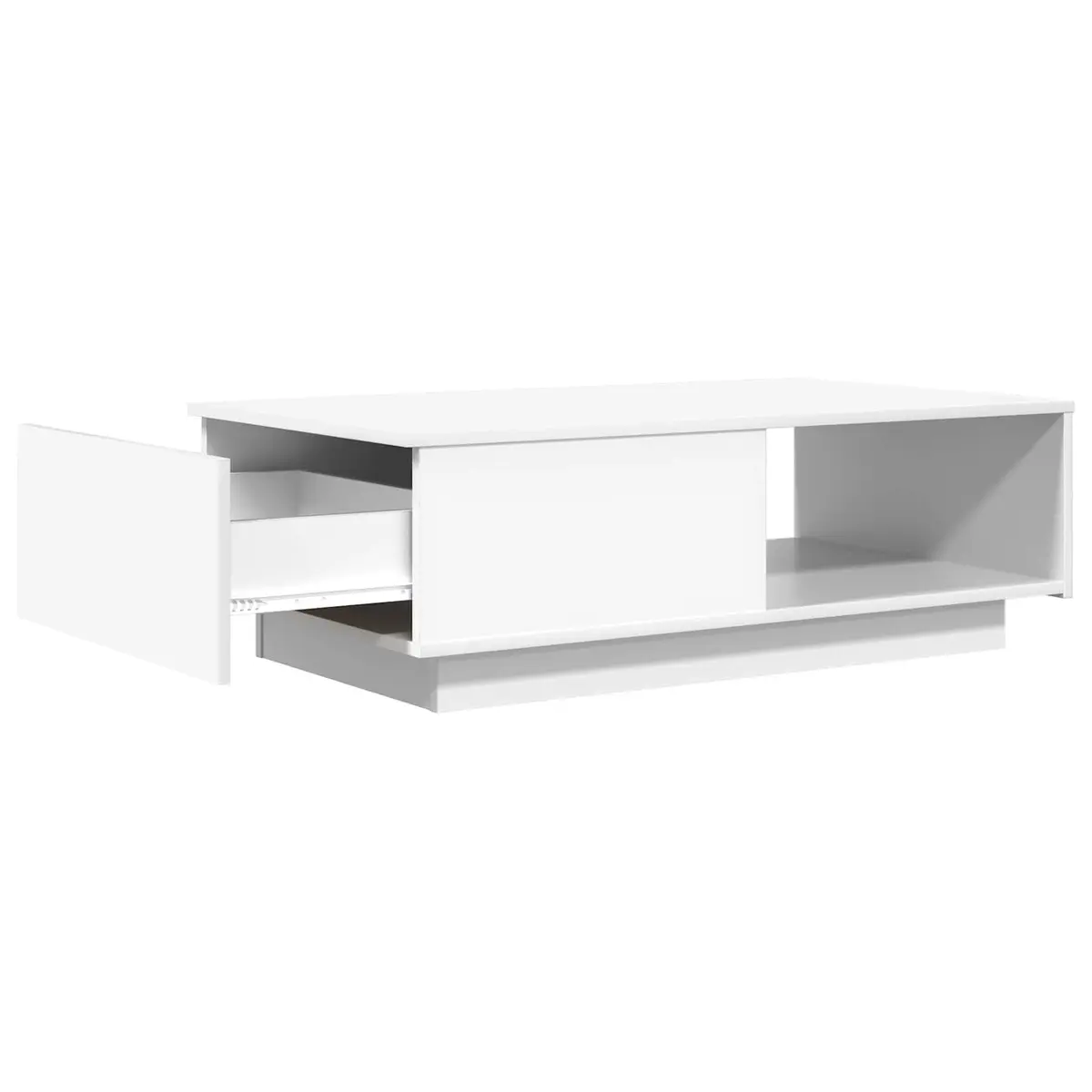 White Rectangular Coffee Table with Drawer
