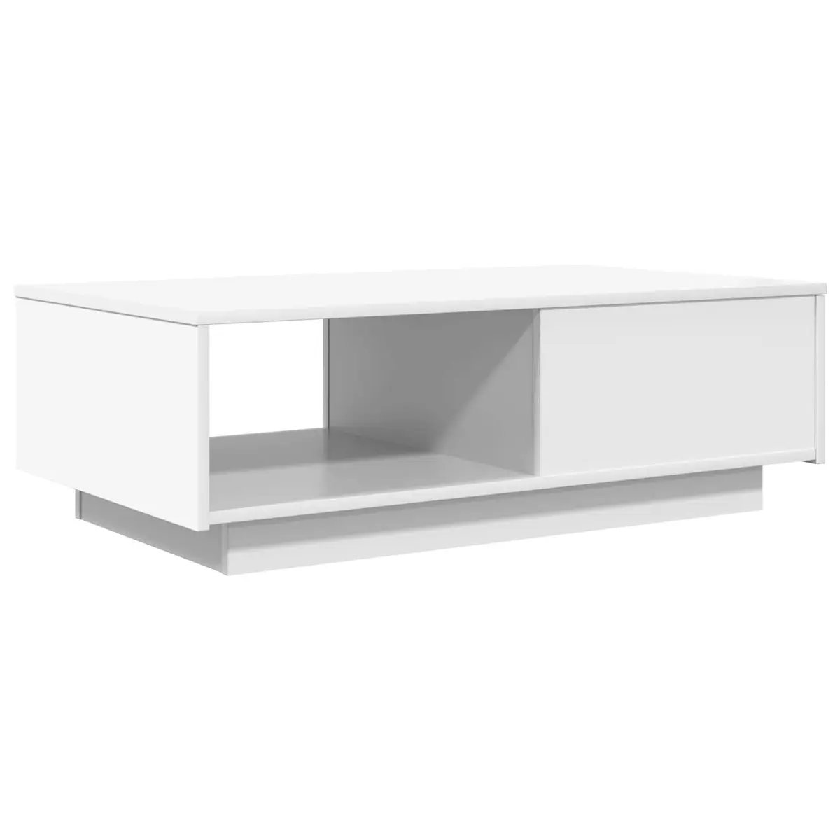 White Rectangular Coffee Table with Drawer