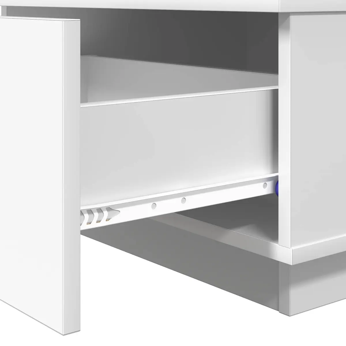 White Rectangular Coffee Table with Drawer