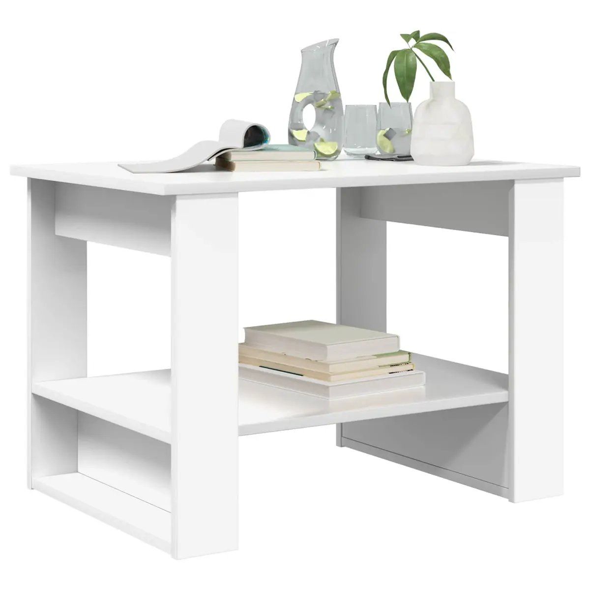 White Coffee Table 72x50x50cm for Living Room
