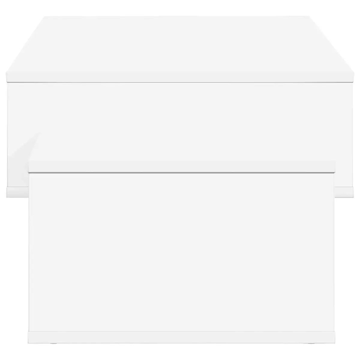 White Modern Coffee Table with Storage Shelves