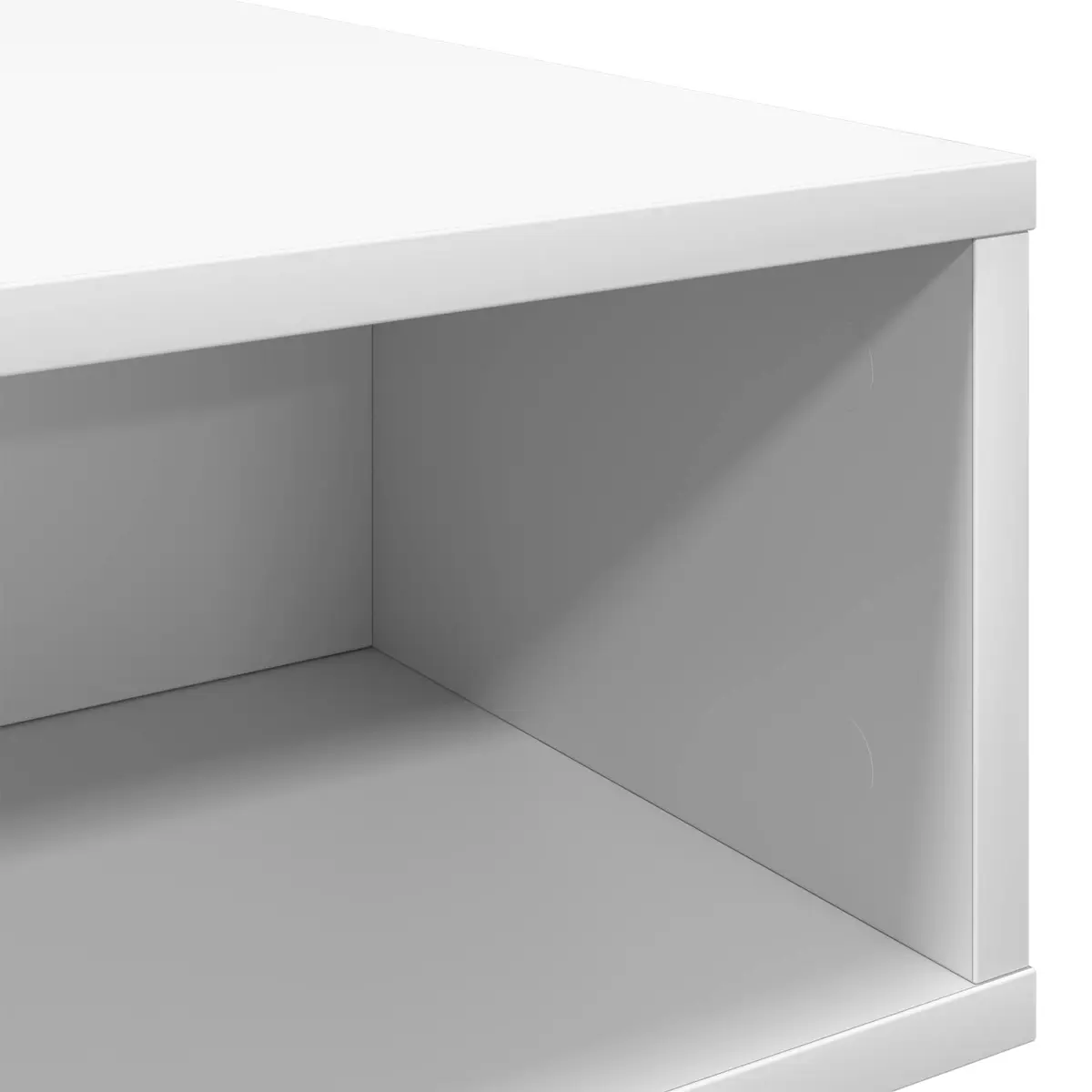 White Modern Coffee Table with Storage Shelves