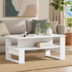 White Rectangular Coffee Table for Modern Living Rooms
