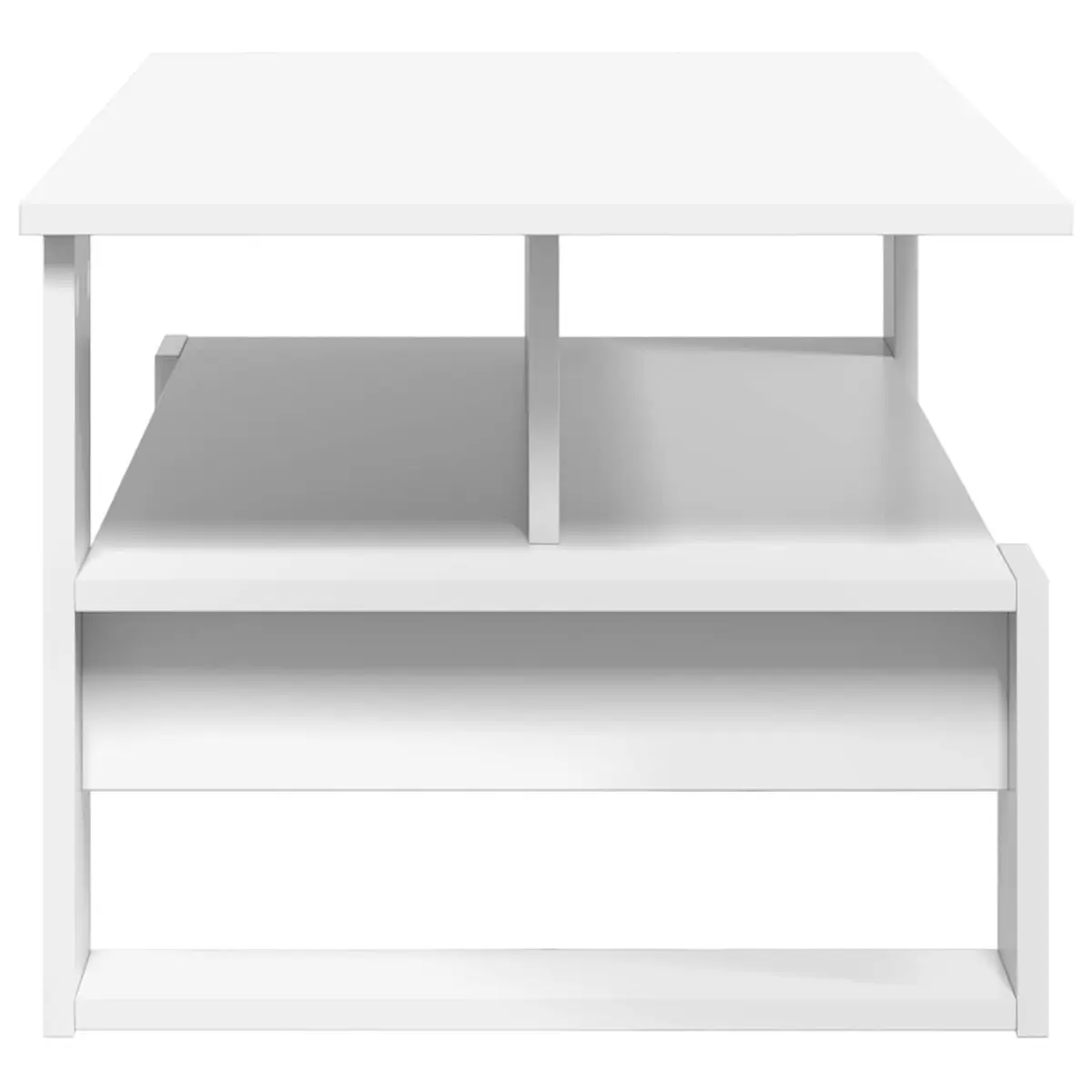 Coffee Table White Rectangular Modern Living Room Accent Furniture Engineered