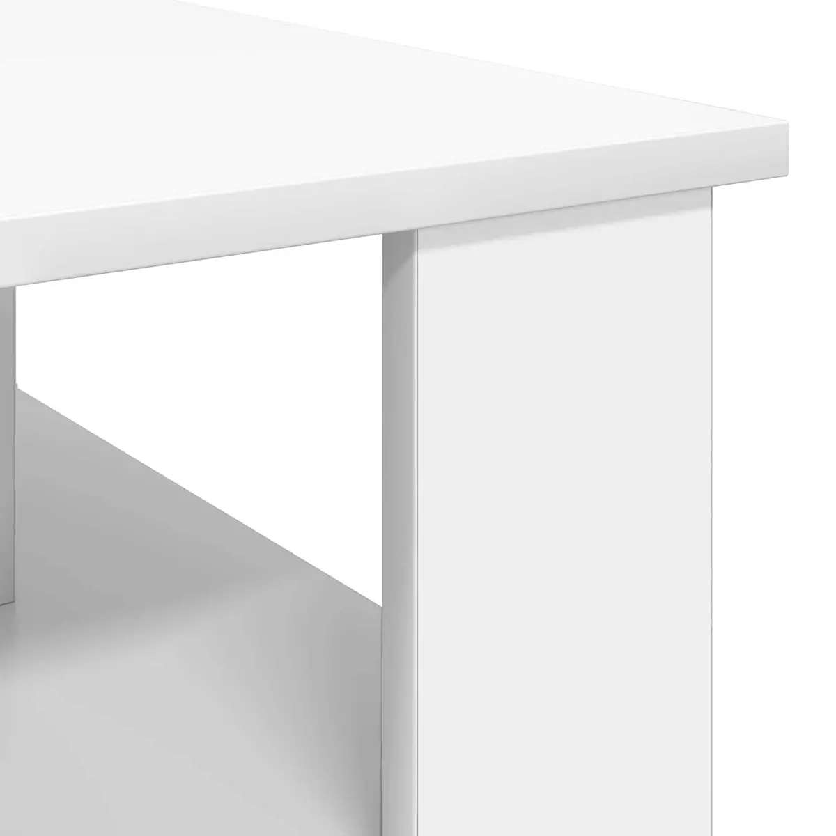 Coffee Table White Rectangular Modern Living Room Accent Furniture Engineered