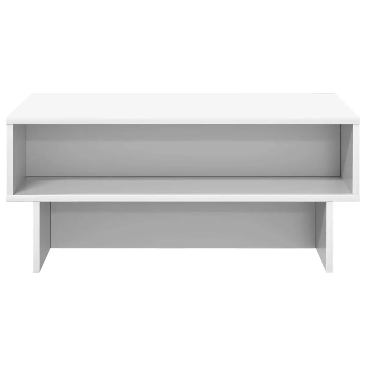 White Modern Coffee Table with Storage for Living Room