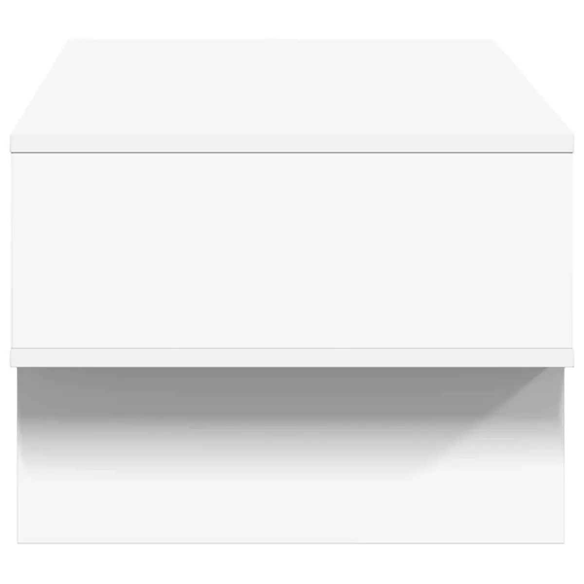 White Modern Coffee Table with Storage for Living Room