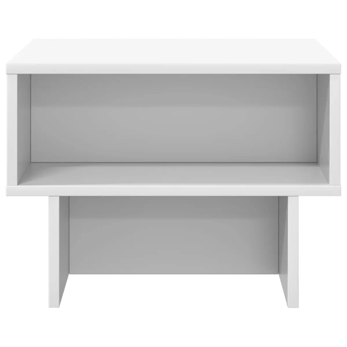Coffee Table White Modern 48 x 46 x 35 cm Engineered Wood with Integrated Storage Shelves