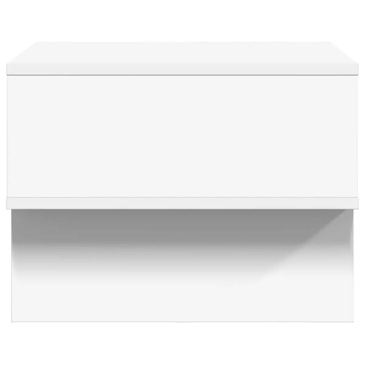 Coffee Table White Modern 48 x 46 x 35 cm Engineered Wood with Integrated Storage Shelves