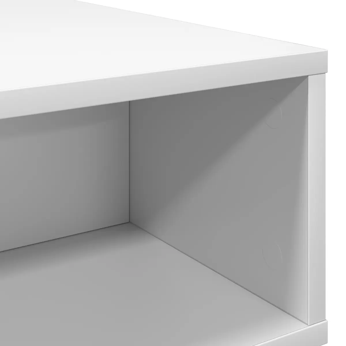 Coffee Table White Modern 48 x 46 x 35 cm Engineered Wood with Integrated Storage Shelves