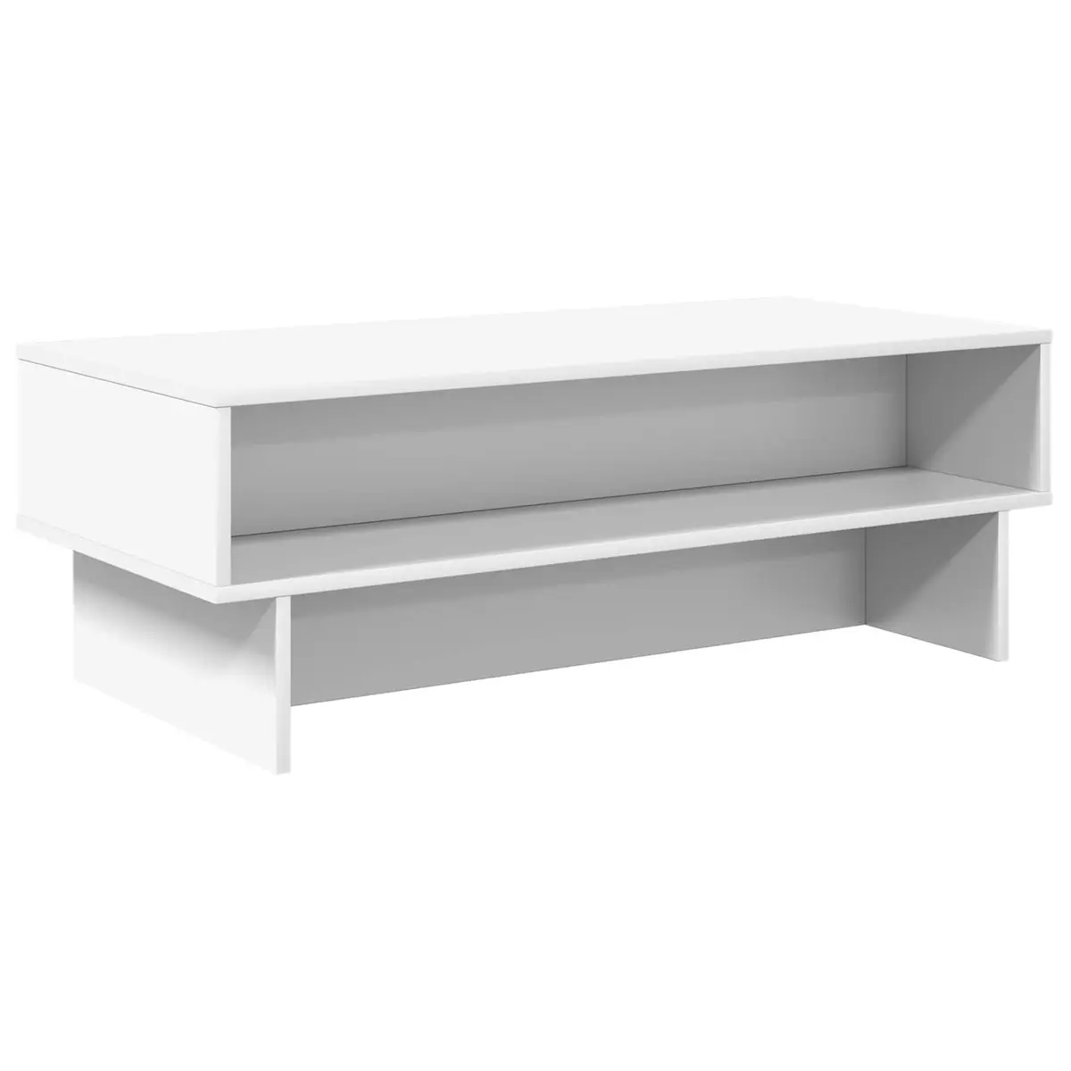 White Coffee Table Modern Living Room Accent Furniture Engineered Wood