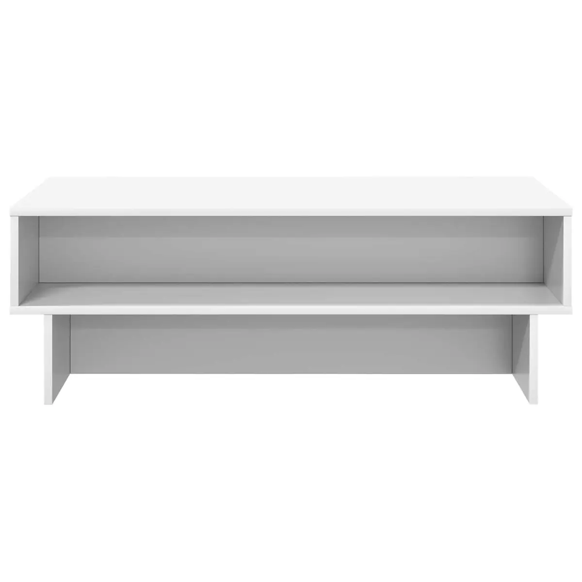 White Coffee Table Modern Living Room Accent Furniture Engineered Wood