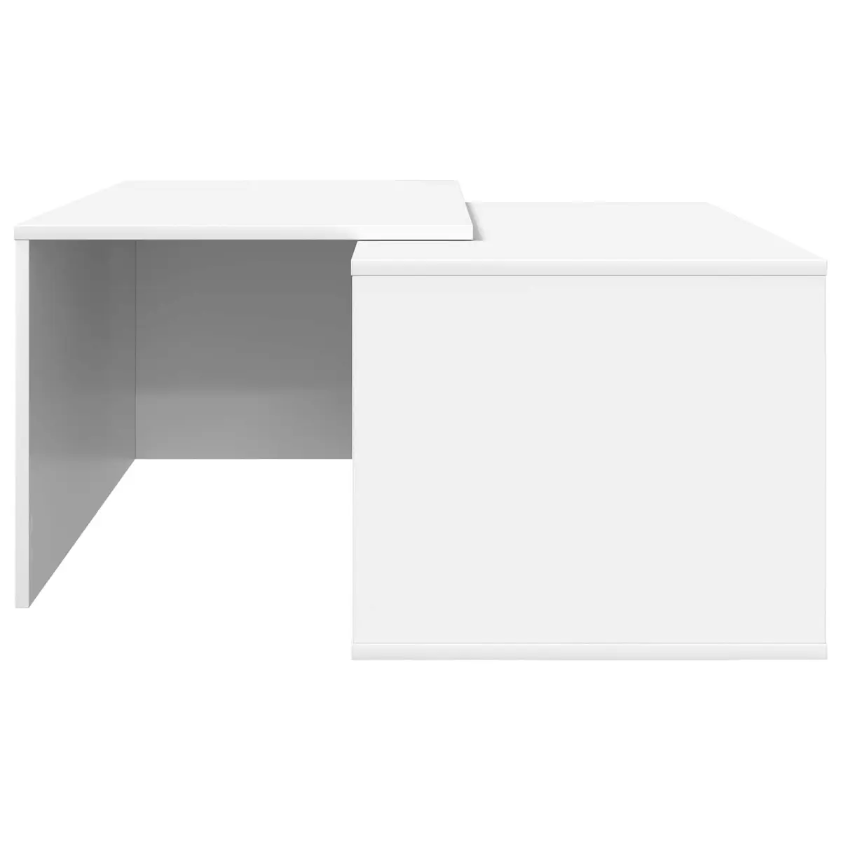 Coffee Table Set 2 Pieces White Modern Lounge Furniture Rectangular Accent