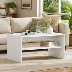 White Rectangular Coffee Table for Modern Living Spaces