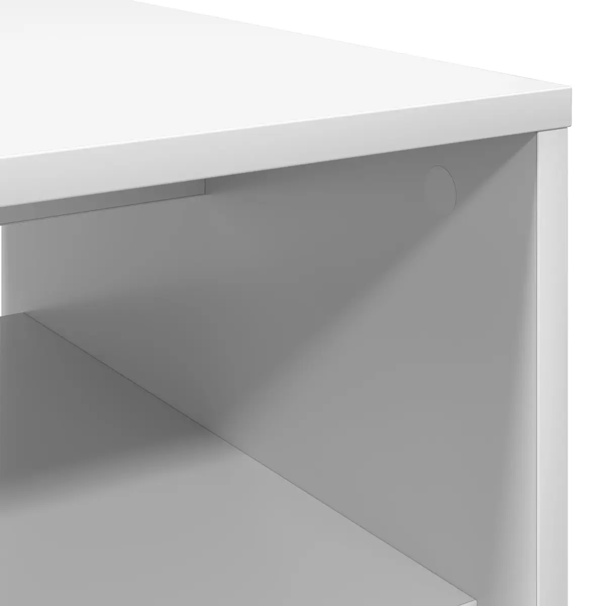 Coffee Table White Rectangular Modern Living Room Accent Furniture Storage