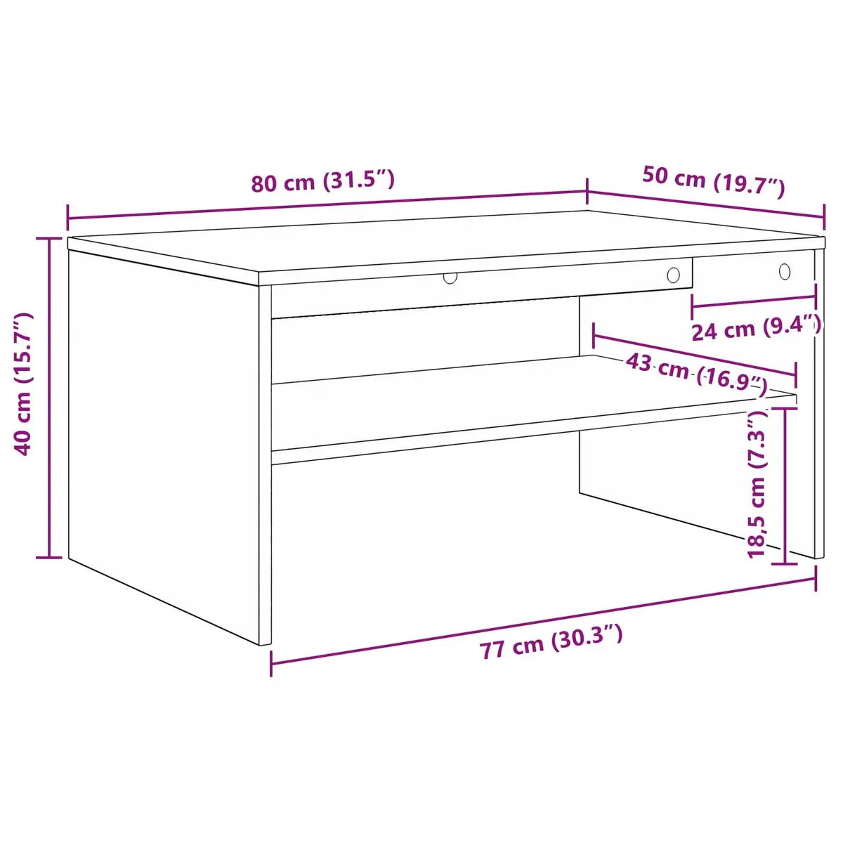 Coffee Table White Rectangular Modern Living Room Accent Furniture Storage