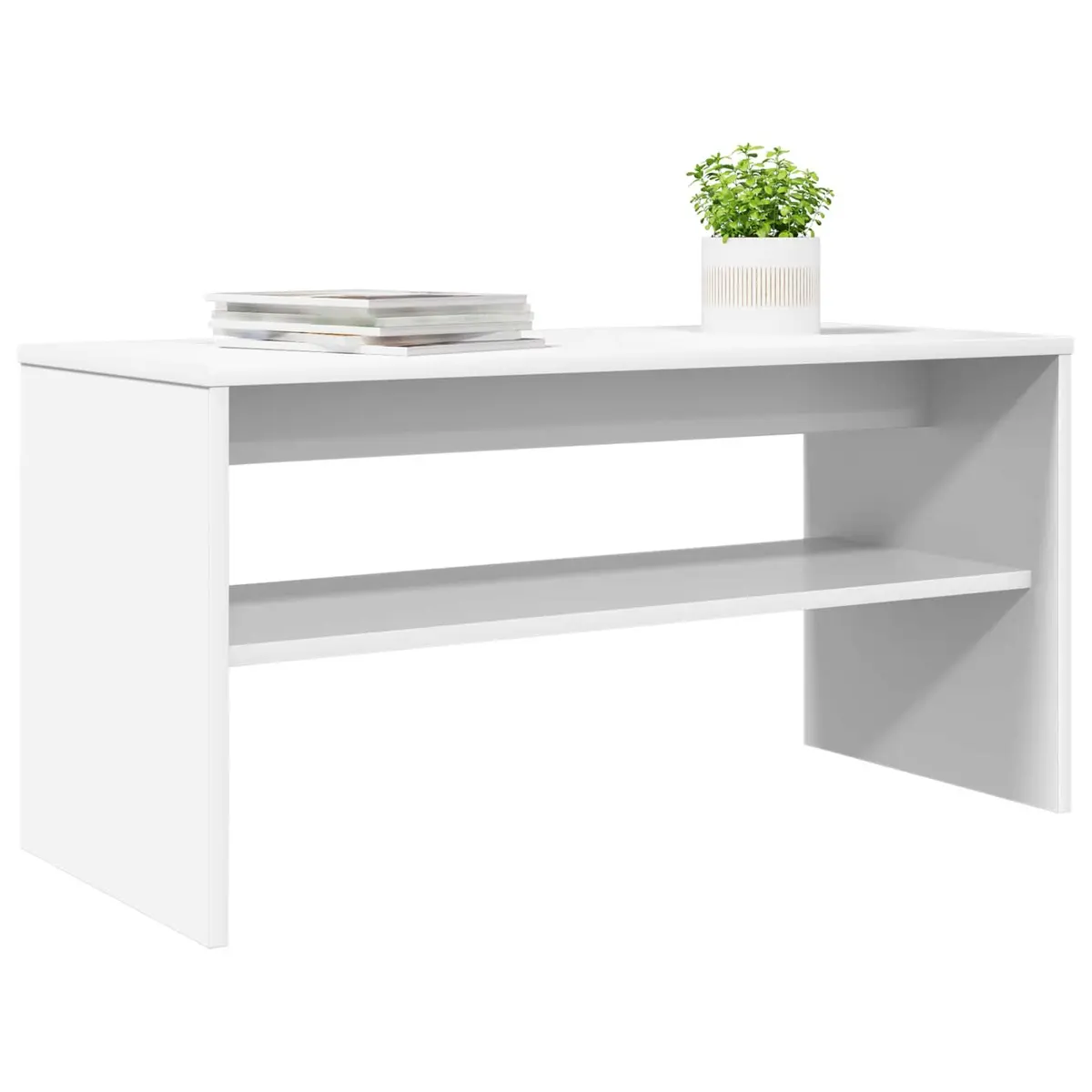 TV Cabinet Modern 80 x 35 x 40 cm White Engineered Wood Living Room Storage Unit