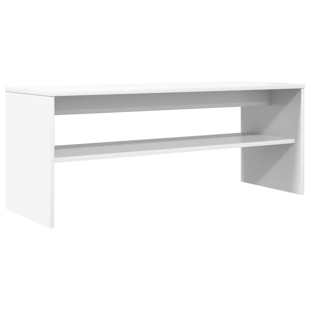 TV Cabinet White Modern Engineered Wood Living Room Storage Unit