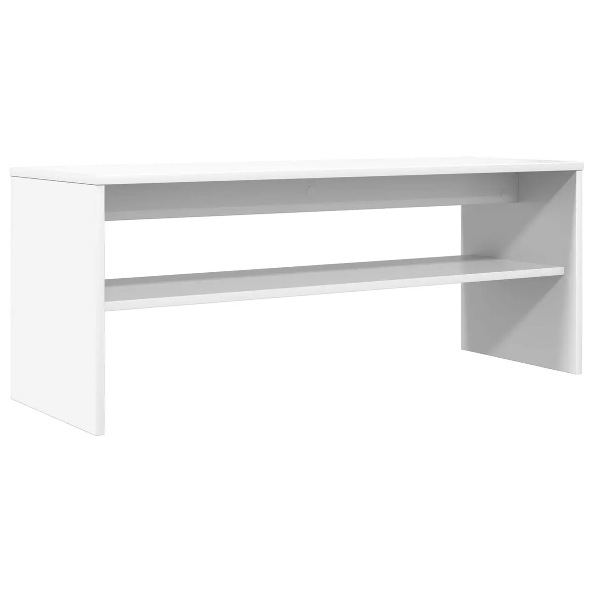 TV Cabinet White Modern Engineered Wood Living Room Storage Unit
