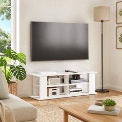 Elegant White TV Stand for Living Room Comfort