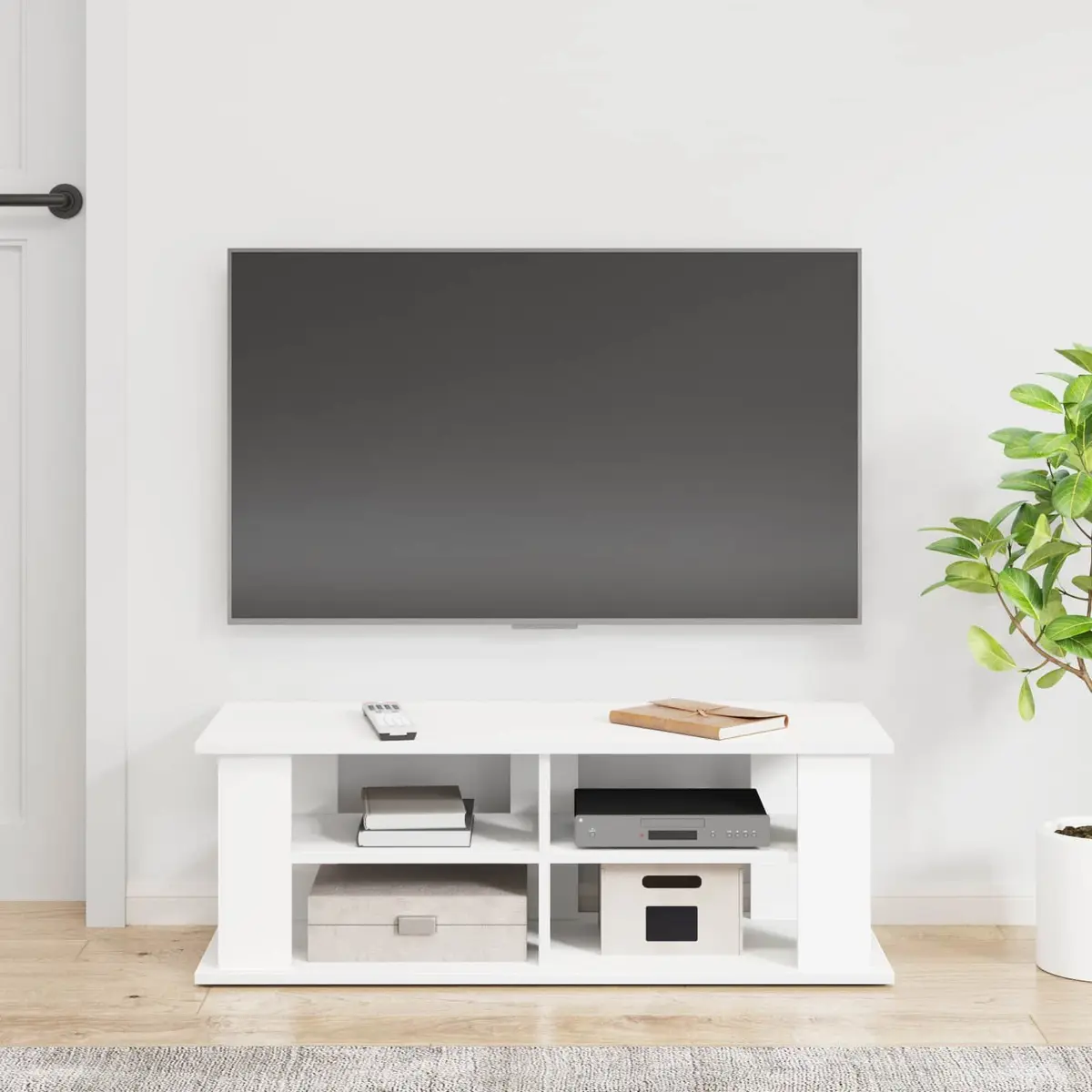 White TV Stand for Living Room Comfort
