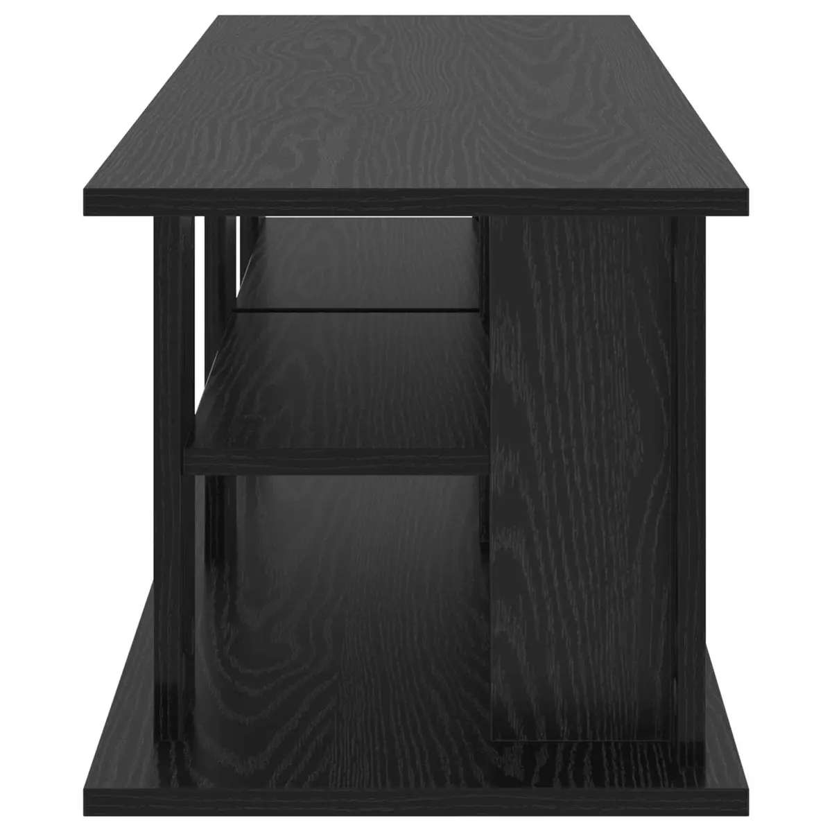 TV Stand Modern Living Room Media Console Storage Black Oak 96cm Width Lounge