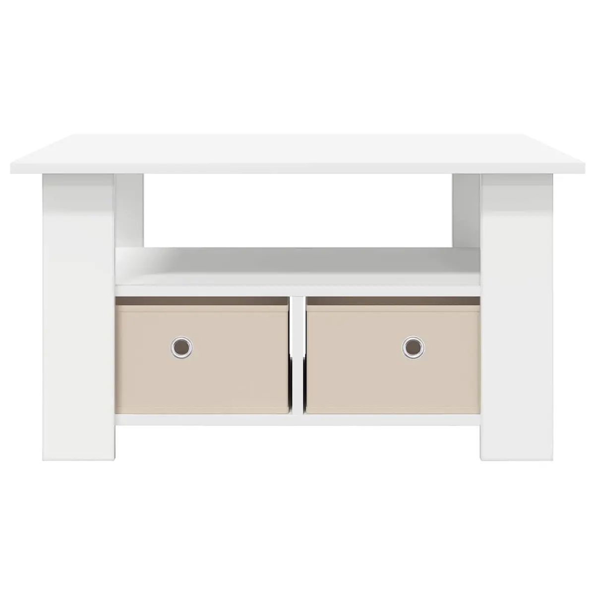 White Engineered Wood Coffee Table with Drawer
