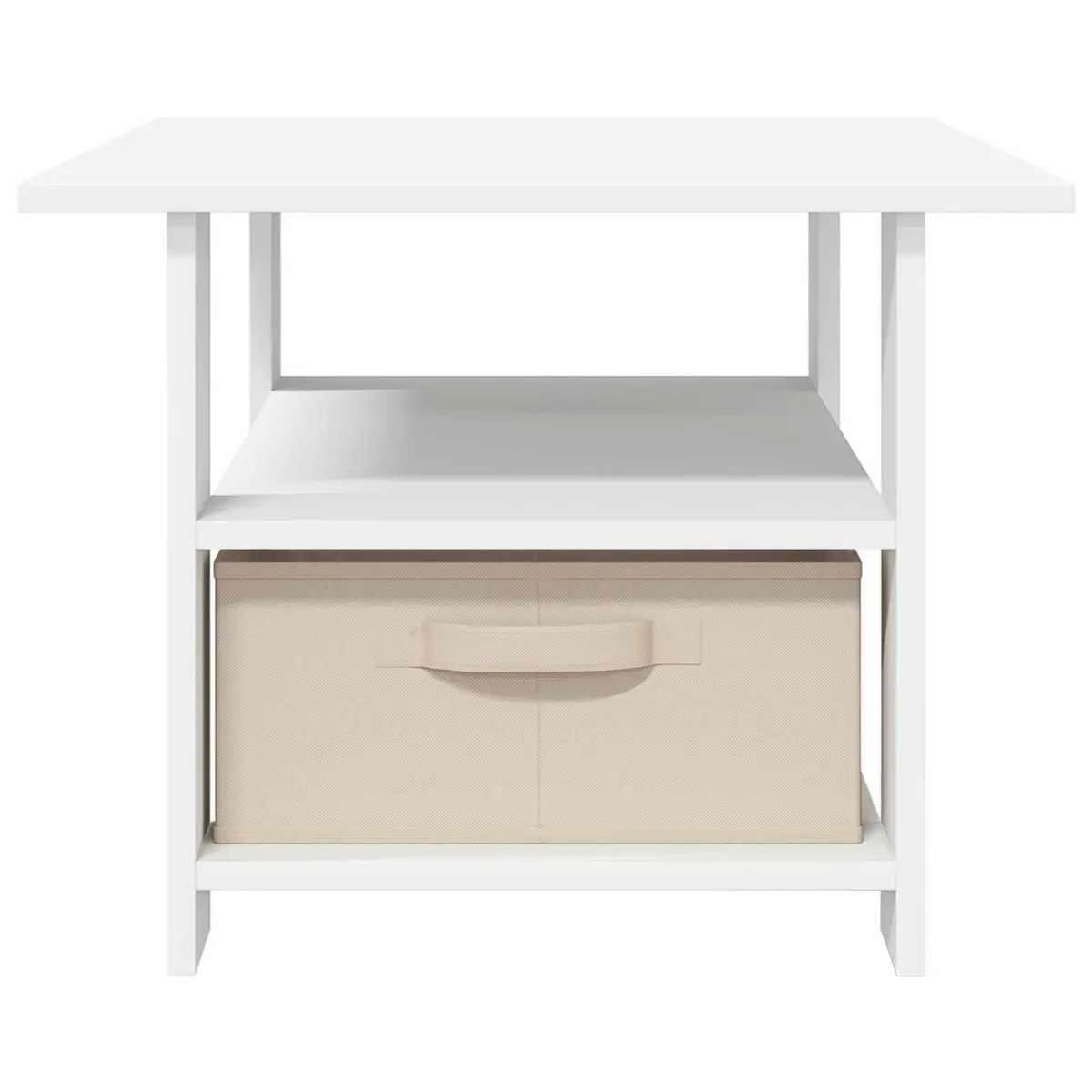 White Engineered Wood Coffee Table with Drawer