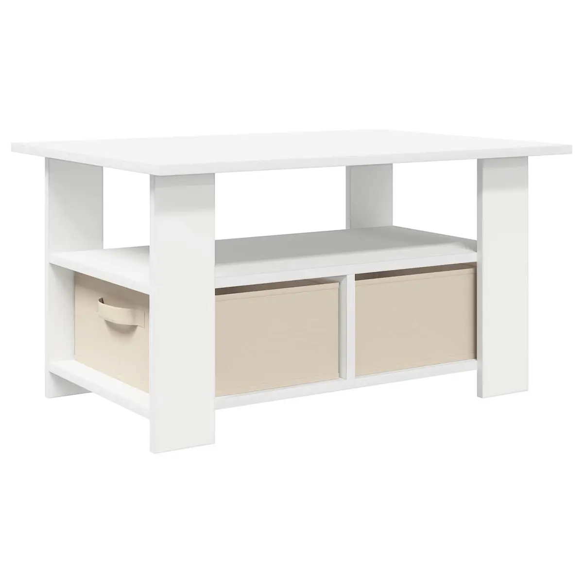 White Engineered Wood Coffee Table with Drawer
