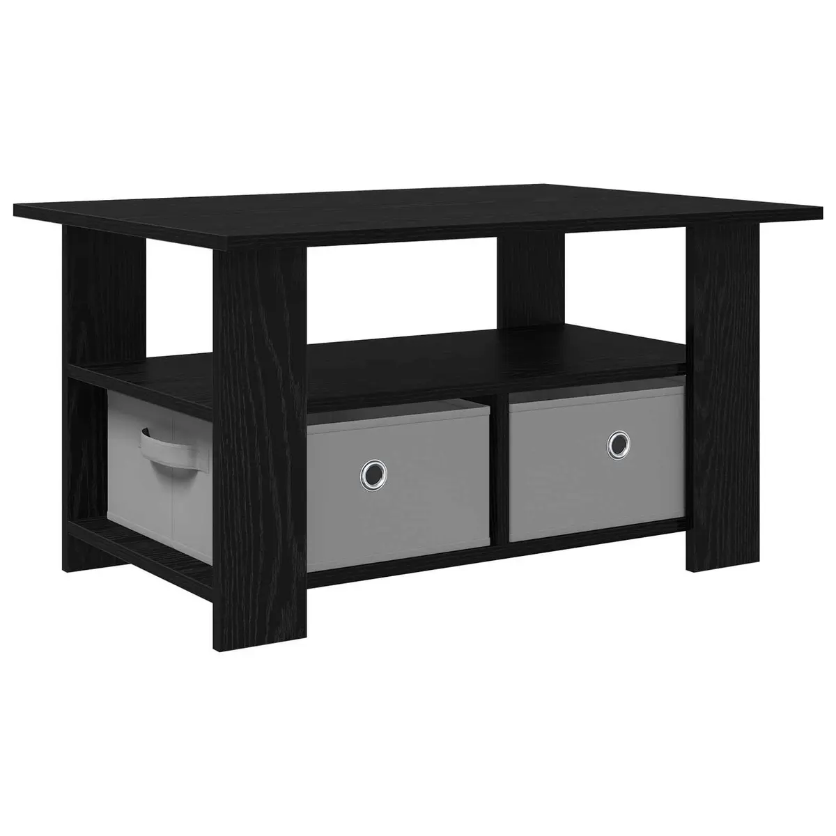 Black Coffee Table with Storage Drawers