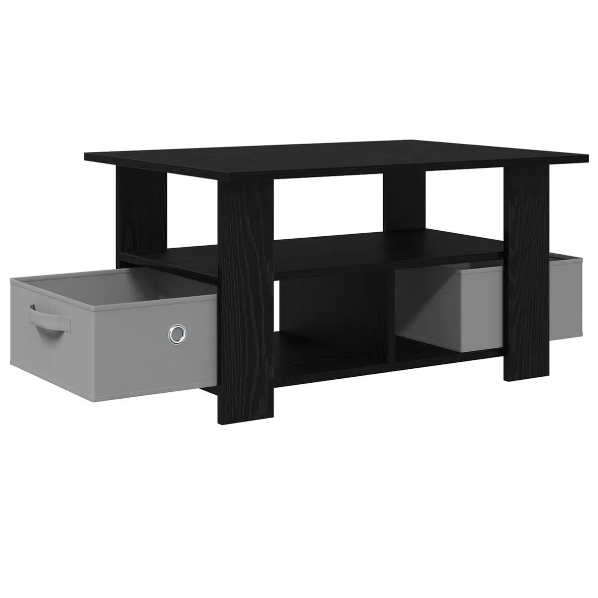 Black Coffee Table with Storage Drawers