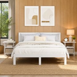 Elegant White Bedside Tables - 2 pcs with Storage